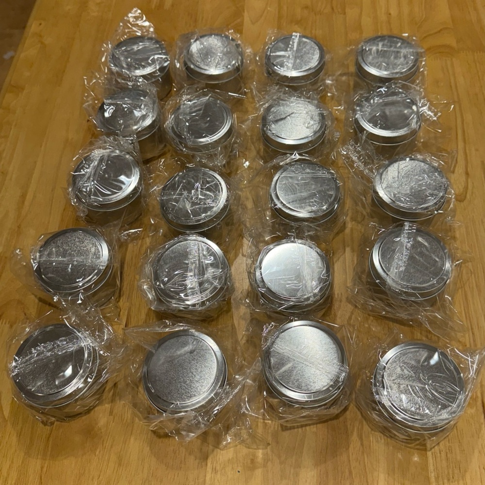 Silver Metal Tin Party Favors - Set of Small Containers